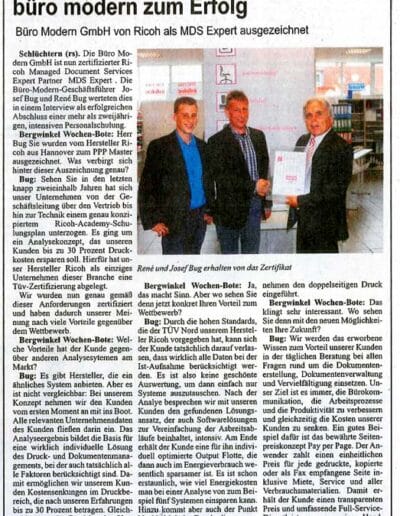 büro modern GmbH von Ricoh als MDS Expert ausgezeichnet